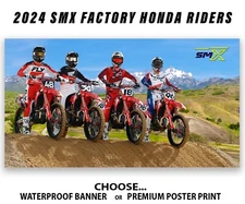 2024 Factory Honda Riders Super Motocross CRF450R CRF250R Poster Banner Graphic