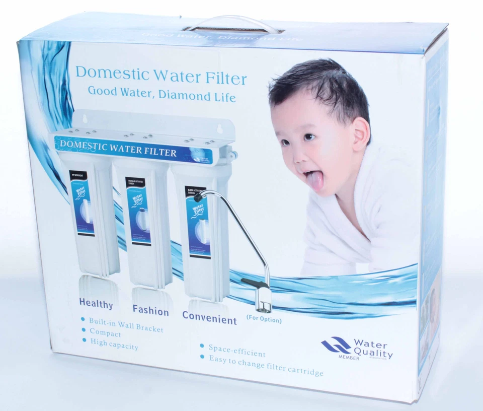 3 Stufige Filteranlage Wasserfilter Untertisch PP, CTO, GAC mit Wasserhahn US-3 - Bild 3 von 4