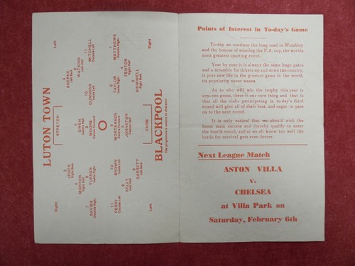 LUTON TOWN v BLACKPOOL | 1953/1954 | FA CUP R3 REPLAY | 13 JAN 1954 | PIRATE - Picture 3 of 3