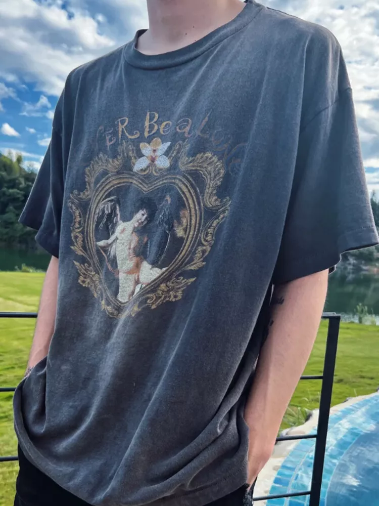 SAINT MICHAEL retro vintage washed old t-shirt short sleeve - S M L XL