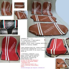 SITZBEZÜGE FIAT 500 EPOCHE BRAUN LEDER beige 1A PERSONALISIERTE LINIE..