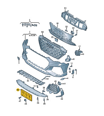 NEW AUDI RSQ3 F3 FRONT BUMPER LICENSE PLATE NUMBER HOLDER  