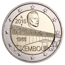 2016 Luxembourg € 2 Euro UNC Coin - Grand Duchess Charlotte Bridge 50 Years