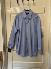 STAFFORD MENS SHIRT OXFORD 17 BLUE WRINKLE FREE DRESS MADE IN USA