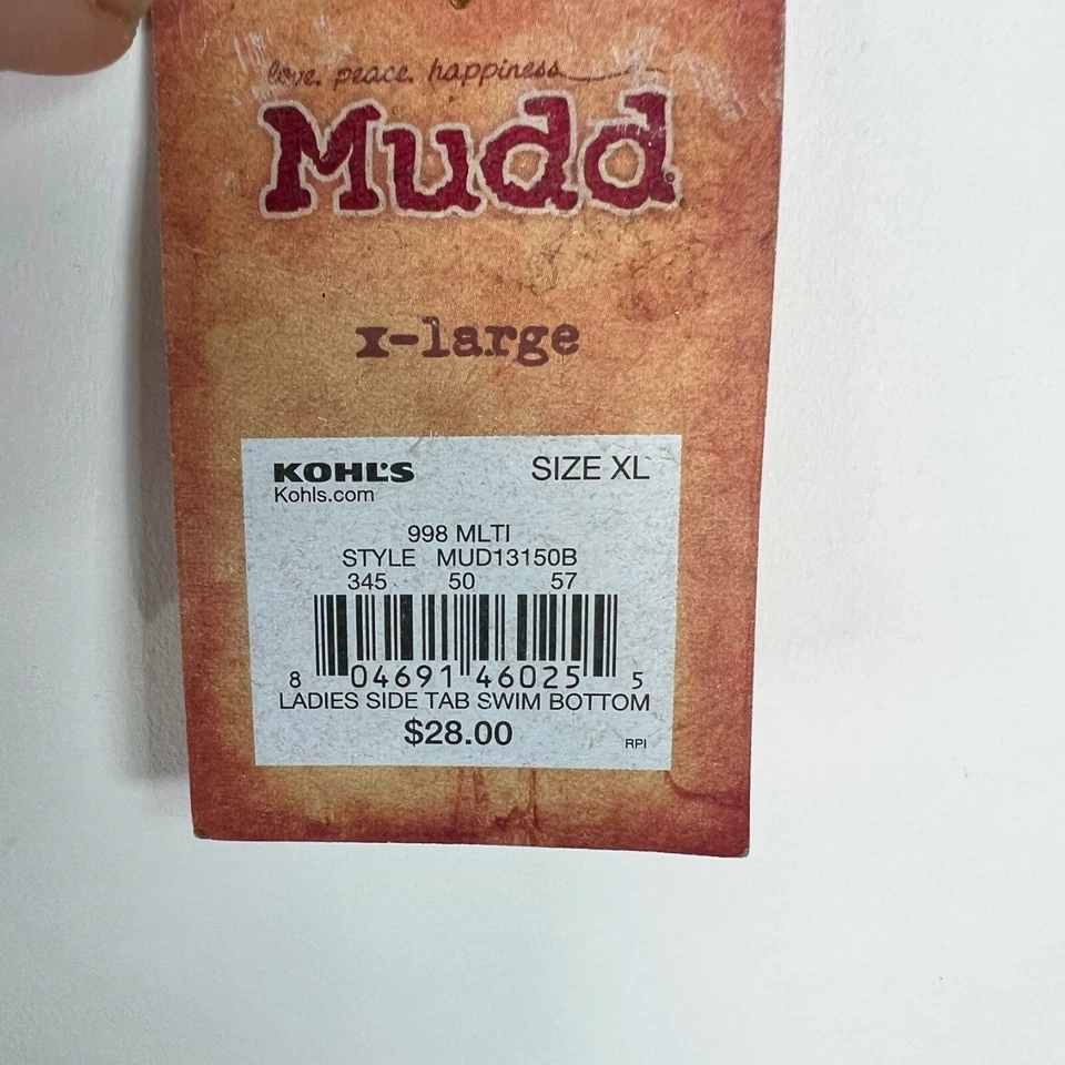 Nuevo MUDD Mujer Traje de Baño a Rayas Hipster Naranja Bikini Parte Inferior Talla Pequeña XL Foto 2 de 4