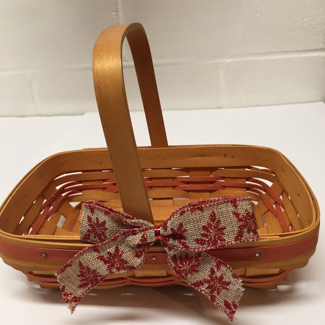 Longaberger 2000 Century Celebration 11” Rectangular Basket W/ Christmas Bow eBay