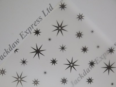 Pergament bedrucktes A4 110 g/m² transparentes Papier - schwarz 8-zackiges Stern-Design JLH5
