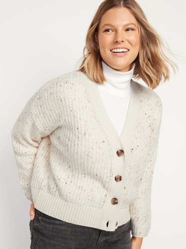 Speckled Cardigan Sweater XXL 