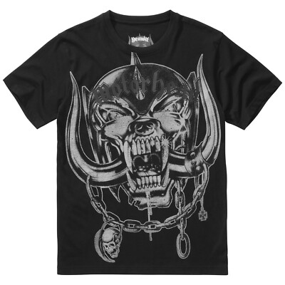 Brandit Motörhead T-Shirt Warpig Print Cotton Round Neck Top Mens Tee Black