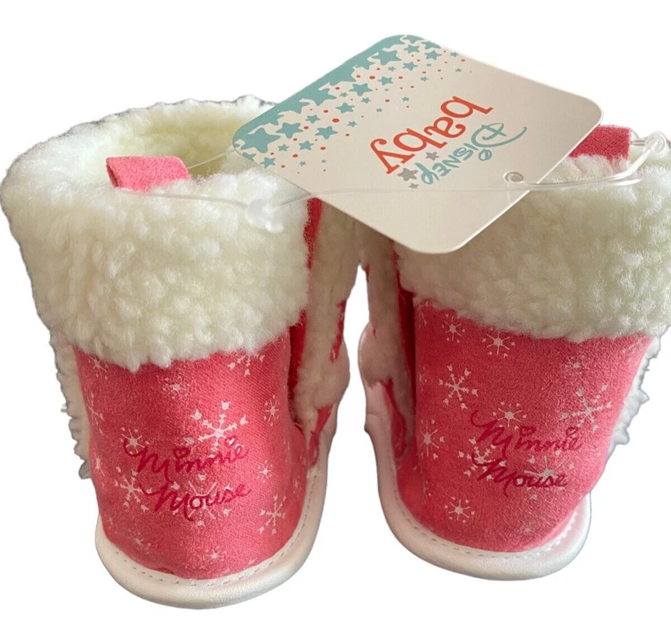 Disney Navidad Minnie Mouse Bebé Zapatos/Botas Talla 6/9 Meses NUEVO Foto 4 de 4