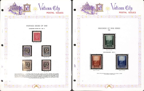 Colección de estampillas de la Ciudad del Vaticano en blanco álbum Ace, 1929-1954, juegos cargados como nuevos - Imagen 4 de 17