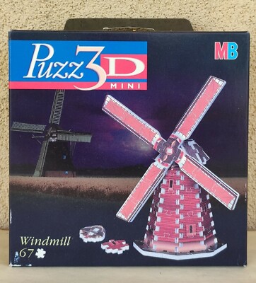 HASBRO 67 PIECE MINI 3D PUZZLE WINDMILL NEW NEVER OPENED WINDMILL 1997 MB