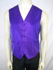 Vesuvio Napoli Adult Small Purple Black Sleeveless Button Front Vest Italy Mens