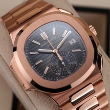 Patek Philippe Nautilus 5980-1R DISCONTINUED 40mm Rose Gold Black Dial Full Set 19