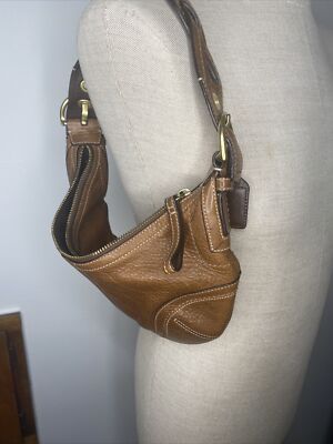 Vintage Coach Y2K Baguette Shoulder Bag Brown Leather C06s Vintage Coach Y2K Baguette Shoulder Bag Brown Leather C06s