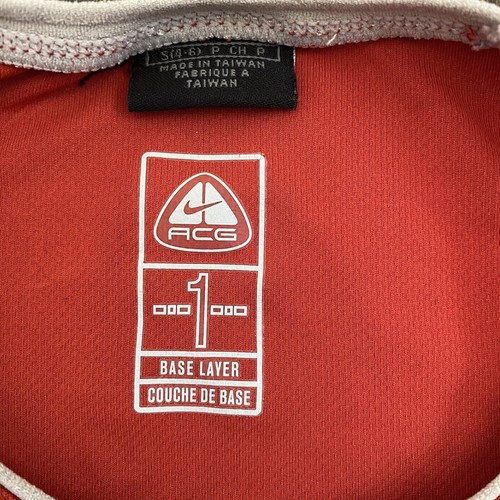 Nike ACG Base Layer Dri Fit Women's Size Small Long Sleeve Red/Gray - Picture 4 of 6