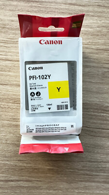Canon PFI-102Y Yellow Ink Cartridge   Genuine, Unopened, 130ml
