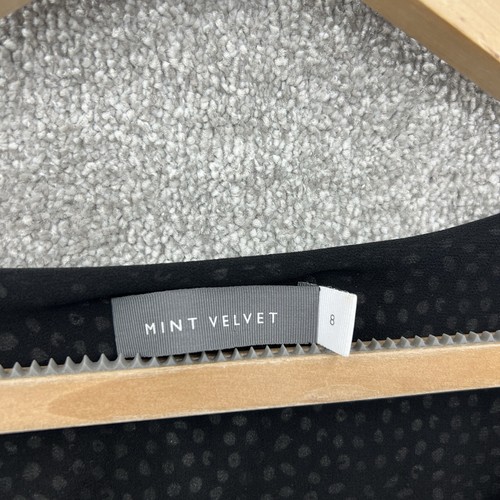 Neuwertiger Samt Jumpsuit Damen UK 8 schwarz weiß gepunktet Kordelzug Taille - Bild 6 von 13