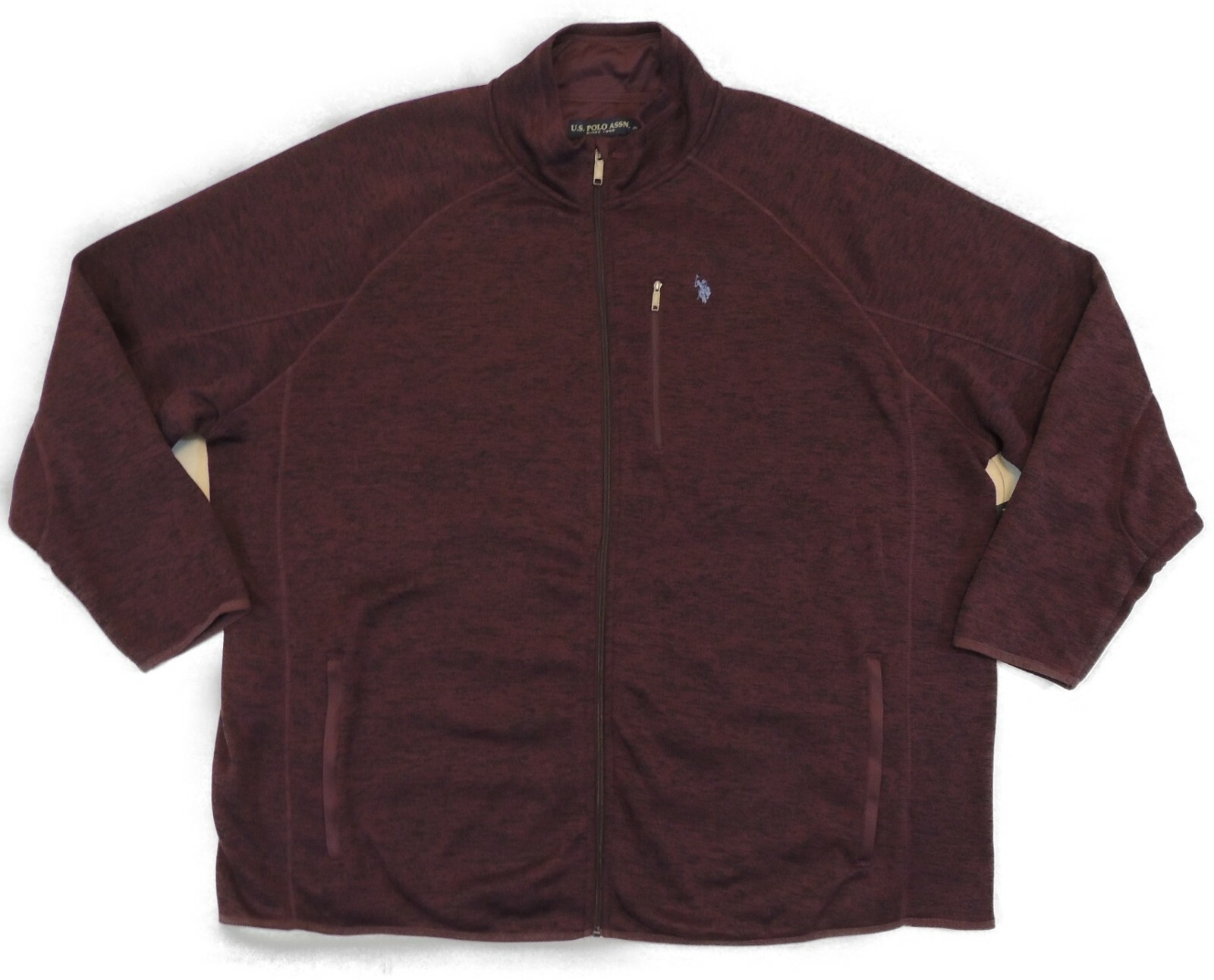 Felpa uomo US Polo ASSN pony pile cerniera maglione giacca a maglia alta 2XLT