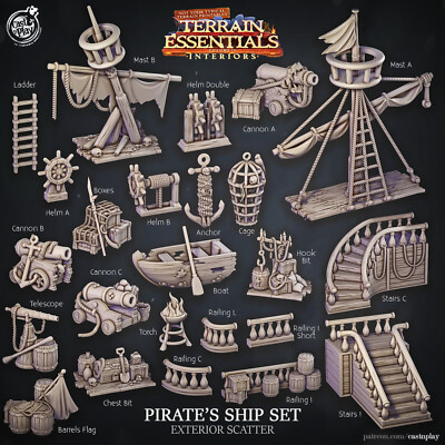 Piratenschiff Set Exterior Scatter Terrain Essentials CastNPlay D&D