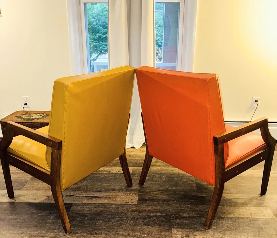 Par de sillones retro modernos vintage de mediados de siglo Foto 4 de 4