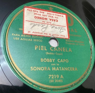 Bobby Capo Con La Sonora Matancera 78 RPM SEECO 7219 ORIGINAL