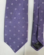 John Varvatos Blue Silk Geometric Dress Tie Made In USA Luxury Necktie