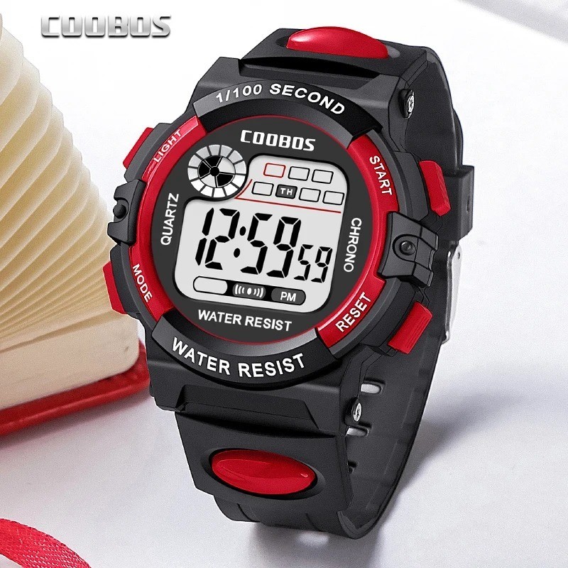 Waterproof Children Boy Girl Digital LED Sports Watch Kids Alarm Date WristWatch