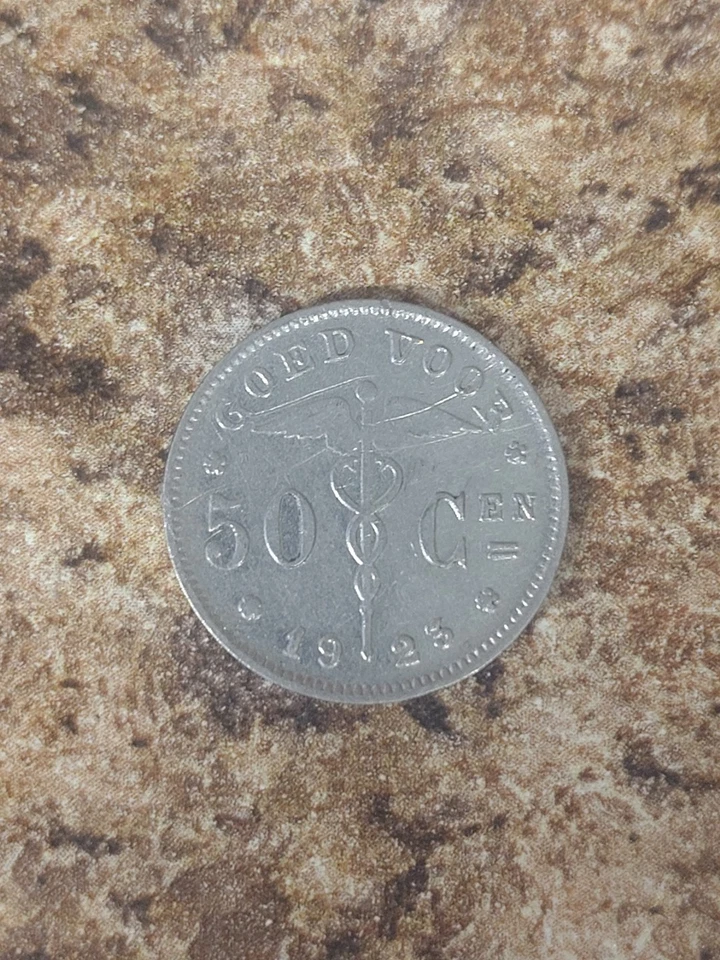 Belgium 50 Centimes 1923 MINT CONDITION - Image 2 of 2
