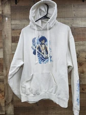 Vtg Y2k Jimi Hendrix 2005 White Hoodie Has Sleeve Graphic Sz XL Good Shape