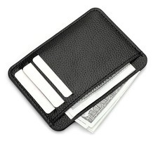 Ultra-Thin PU Leather Card Holder Wallet Slim Bank Credit Card Case Men Women