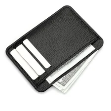 Ultra-Thin PU Leather Card Holder Wallet Slim Bank Credit Card Case Men Women