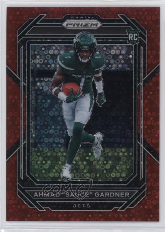 2022 Panini Prizm Rookies No Huddle Red 18/50 Ahmad Gardner Sauce #341 0rd2