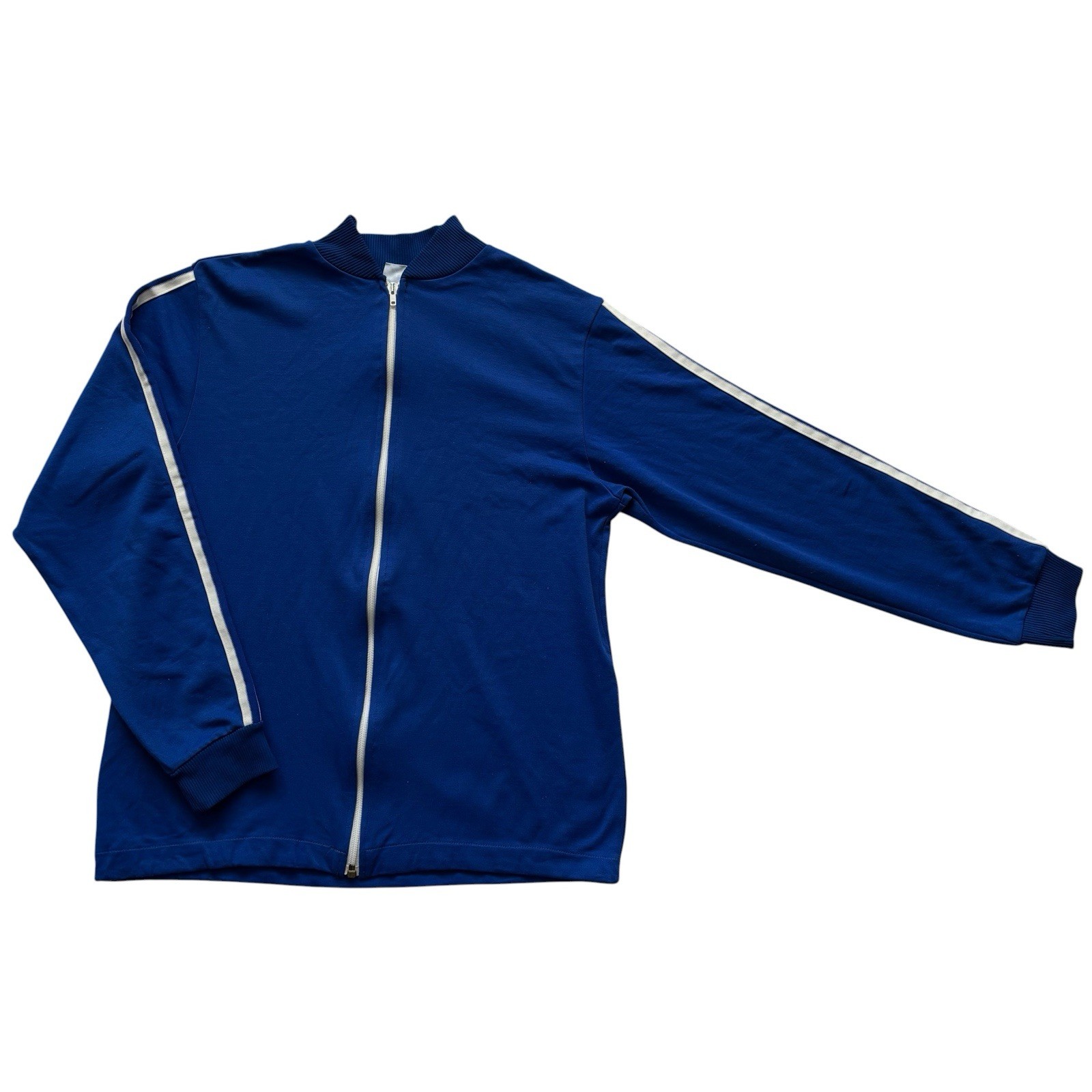 Vintage 70s 80s Blue Tracksuit Top Retro Indie Sportswear Medium 38" image 2