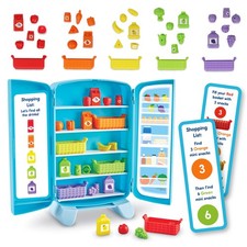 Learning Resources Sorting Snacks Mini Fridge Educational Toddler Toy, 51-Piece