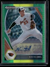 2021 Prizm Draft #PDP195 Kevin Abel Base Autographs Hyper Green & Yellow Prizm