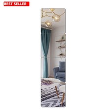 Wall Mirror Full Length Acrylic Shatterproof 8x8 In 4 Pcs Gym Home Lightweight