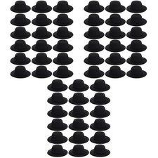 3 PCS Black Mini Top Hats Craft Doll for Crafts Accessories Minature