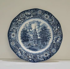 Vintage Liberty Blue INDEPENDENCE HALL Dinner Plate - Staffordshire Ironstone