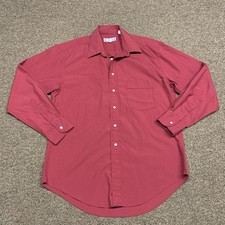 Yves Saint Laurent Men's 15.5 32/33 Maroon Red Dress Shirt Long Sleeve Formal