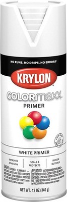 Krylon COLORmaxx White Primer 12 Oz - Perfect for Indoor/Outdoor Projects