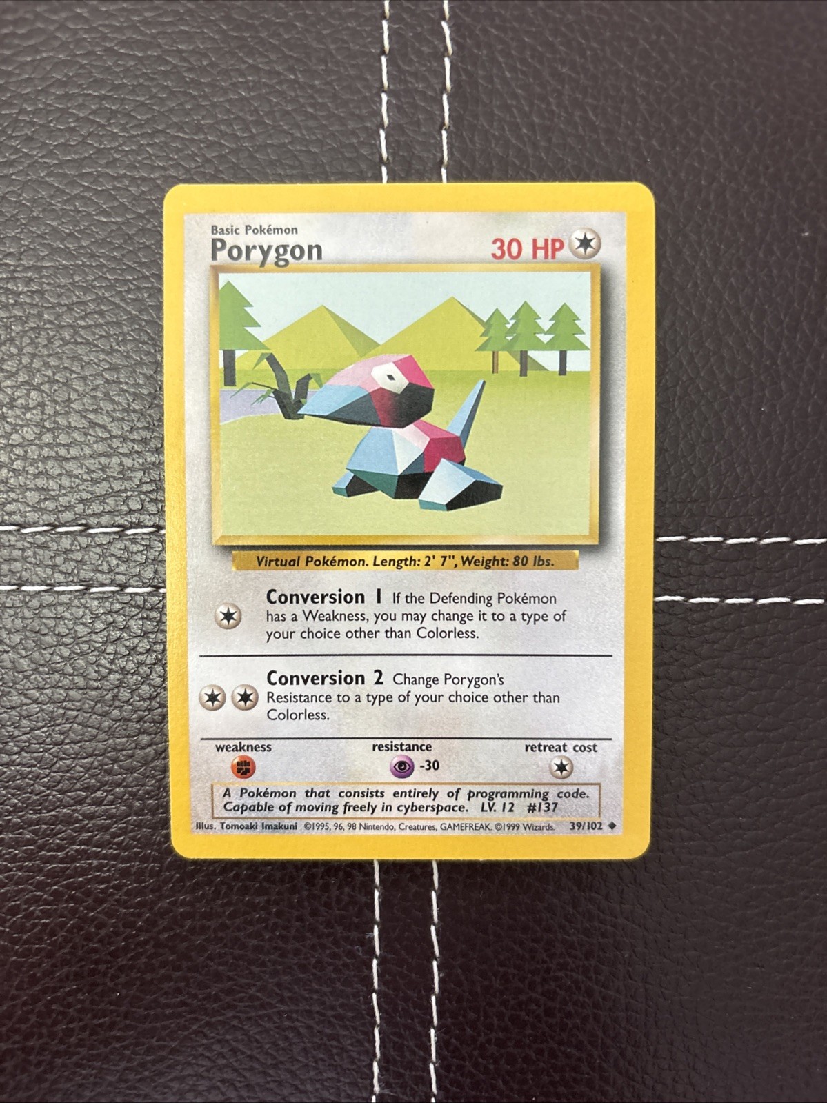 Pokemon TCG - Porygon - 39/102 - Unlimited Base Set - NM Uncommon (1999)