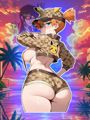 Adult Anime Waifu Pokemon Misty/ Kasumi 6'' Vinyl Sticker