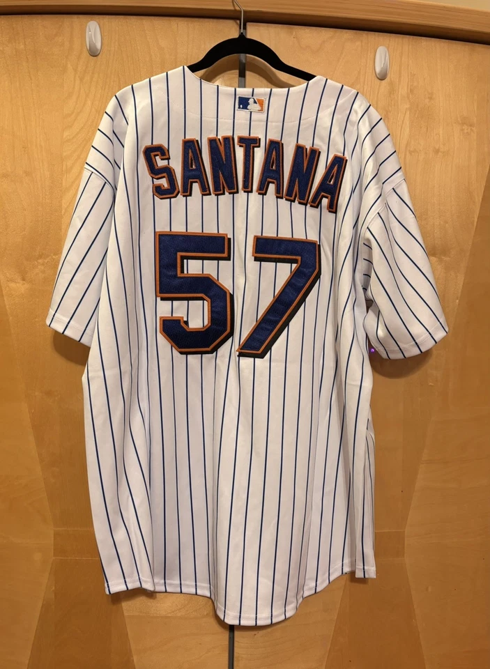 Camiseta local 100 % auténtica 2008 Majestic New York Mets Johan Santana talla 54 2XL Foto 2 de 4