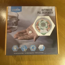 LiveFine 28-Day Auto Pill Dispenser w/LCD, Lock, Sound for Prescriptions & More
