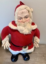 Vintage Rushton Christmas Santa Claus Rubber Face Doll Toy 16  