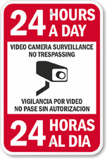 Surveillance Sign Aluminum Weatherproof Outdoor Metal 8x12 Security Warning