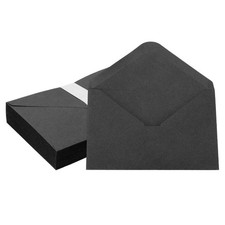 50 Pcs 6x4 Inch Invitation Envelopes V-Flap Greeting Card Black