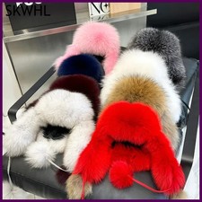 2025 100 Real Fox Fur Hats Women's Russian Ushanka Aviator Trapper Snow Skiing