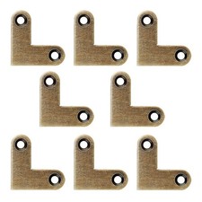 8Pcs Antique L Shape Brass Flat Corner Bracket Joint Flat Corner Brace Plate ...